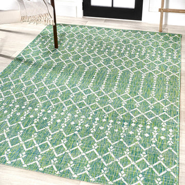 Ourika Moroccan Geometric Textured Weave Indoor/outdoor Rug